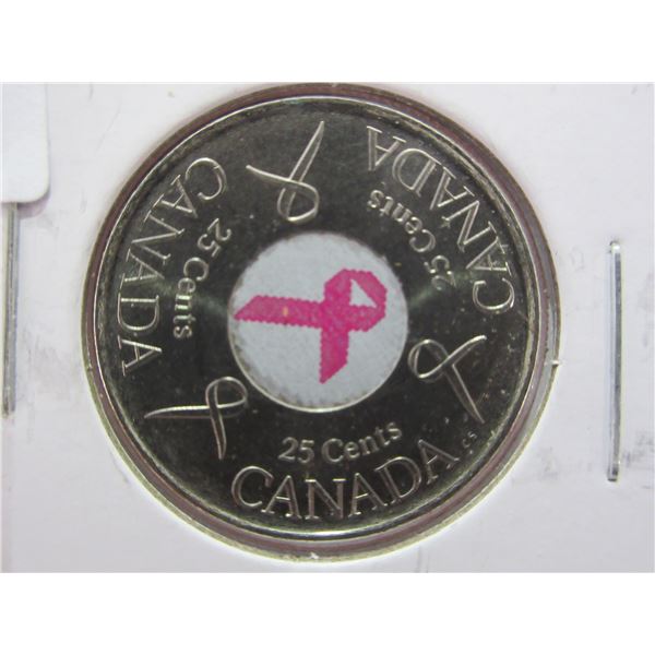 2006 Pink Ribbon Colored Canada Quarter