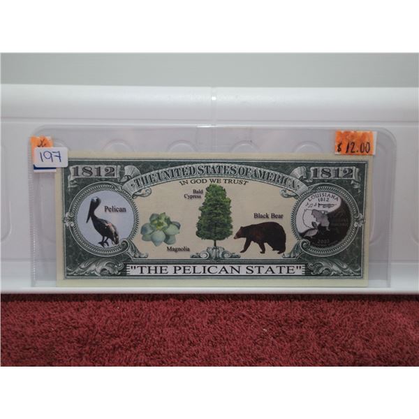 1812 The Pelican State USA State of Louisiana Bank Note (Not Legal Tender)