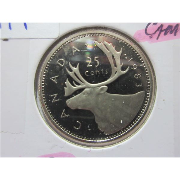 1983 Canada Proof Cameo Quarter