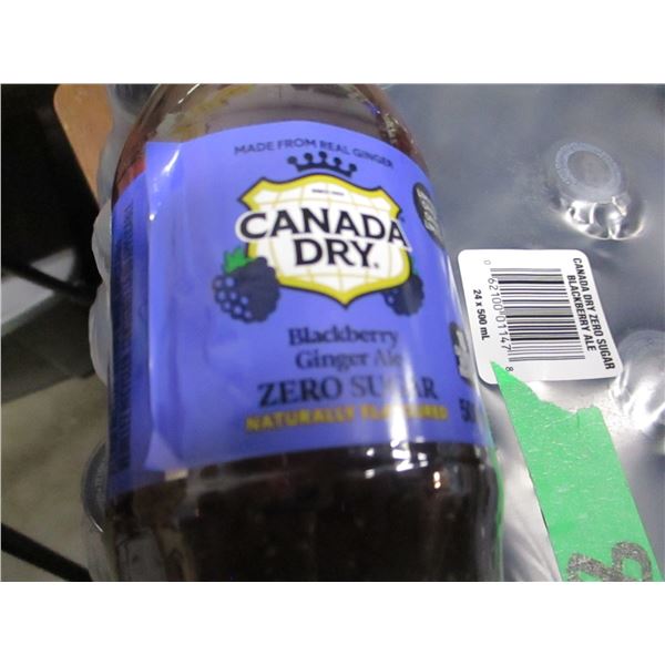 FREIGHT DAMAGE (AS IS):  CANADA DRY BLACKBERRY GINGERALE (24 BOTTLES X 500 ML) - CASE