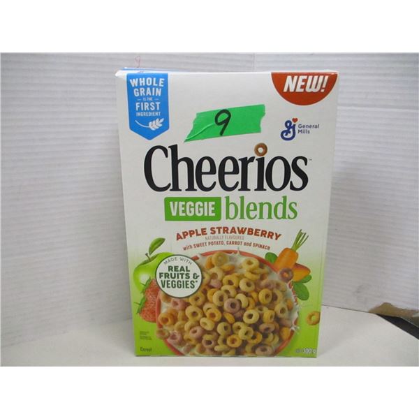 SHELF PULLS (AS IS):  CHEERIOS VEGGIE BLEND APPLE STRAWBERRY CEREAL (300G) - BOX