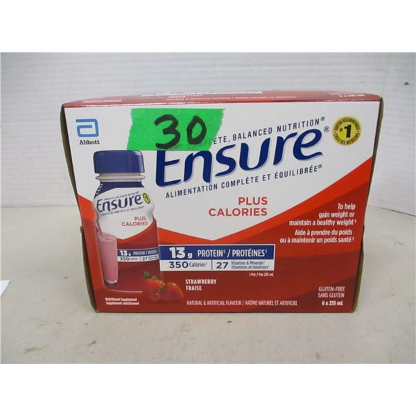 NEW:  ENSURE REGULAR STRAWBERRY FLAVOR (6 BOTTLES X 235 ML) - BUNDLE
