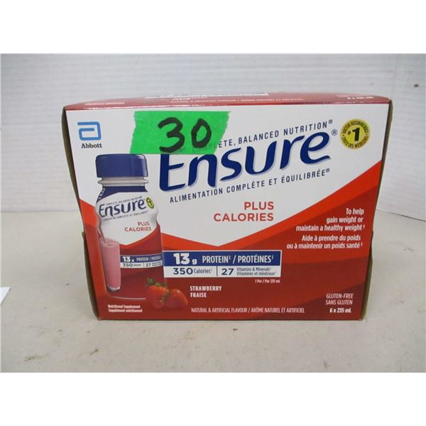 NEW:  ENSURE REGULAR STRAWBERRY FLAVOR (6 BOTTLES X 235 ML) - BUNDLE