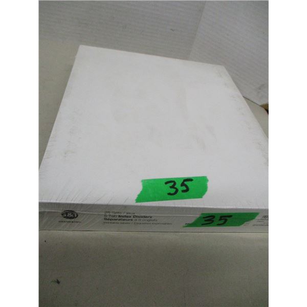 NEW:  8 TAB INDEX DIVIDERS (25 SETS) - BOX