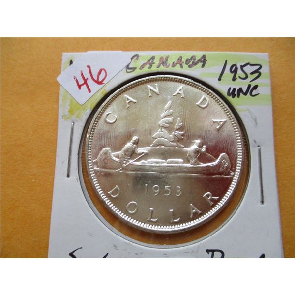 1953 UNCIRCULATED CANADA SILVER DOLLAR