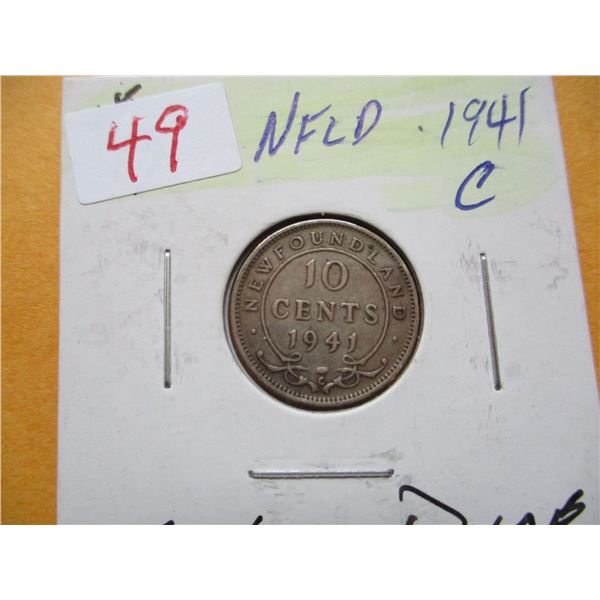 1941C NEWFOUNDLAND DIME