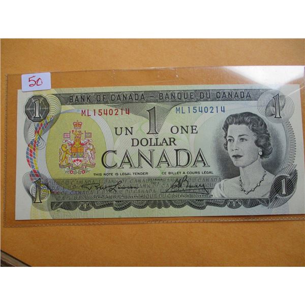 1973 LAST OF CANADA UNCIRCULATED $1 BILL