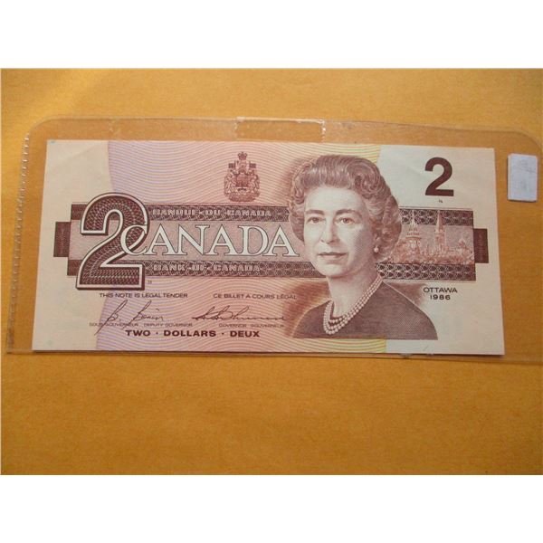 1986 BIRD SERIES UNCIRCULATED LAST OF THE BIRD SERIES $2 BILL