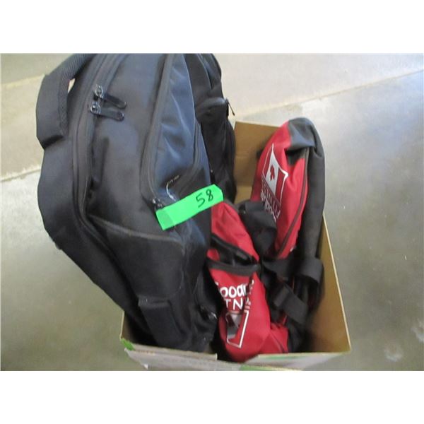 UNCLAIMED STORAGE:  BOX C/W 2 BAGS
