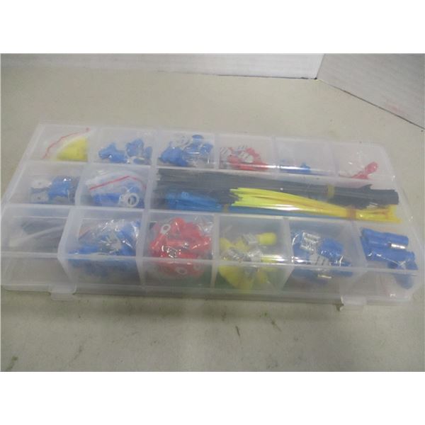 UNCLAIMED STORAGE:  TRAY C/W ELECTRONIC CONNECTORS