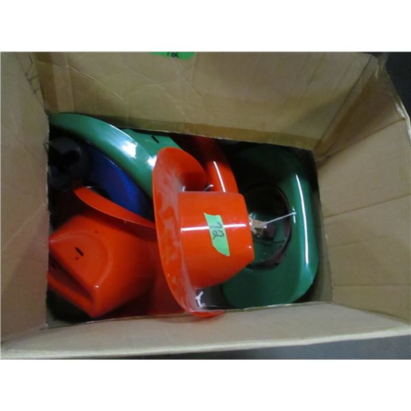 FREIGHT DAMAGE (AS IS):  BOX C/W APPROX. 6 PLASTIC COWBOY HATS