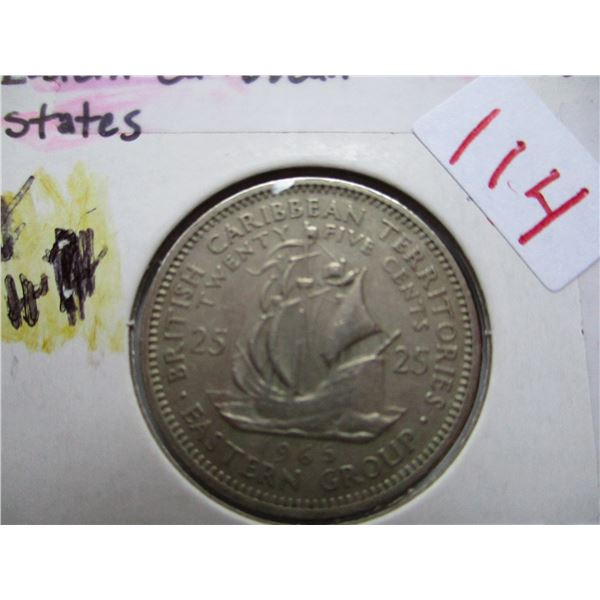 1965 CARIBBEAN STATE SILVER QUARTER