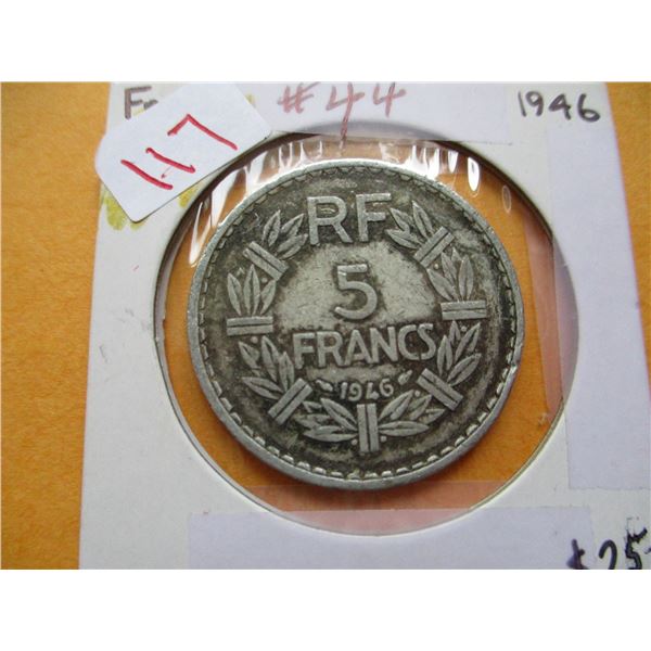 1946 FRANCE 5 FRANCS