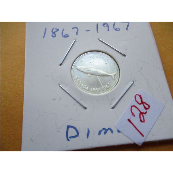 1867 - 1967 CANADA 10 CENT COIN