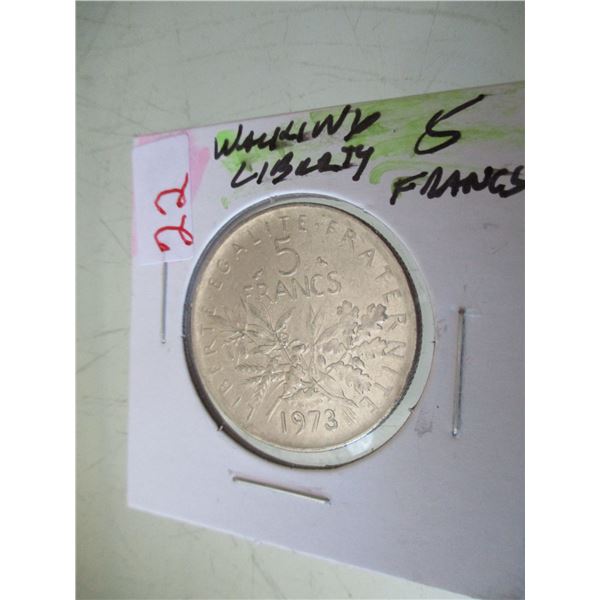 1973 WALKING LIBERTY 5 FRANCS