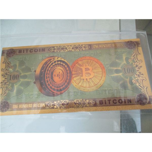 100 BITCOIN CURRANCY BANK NOTE