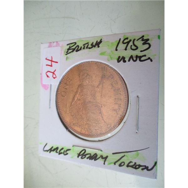 1953 UNCIRCULATED LARGE PENNY TOKEN