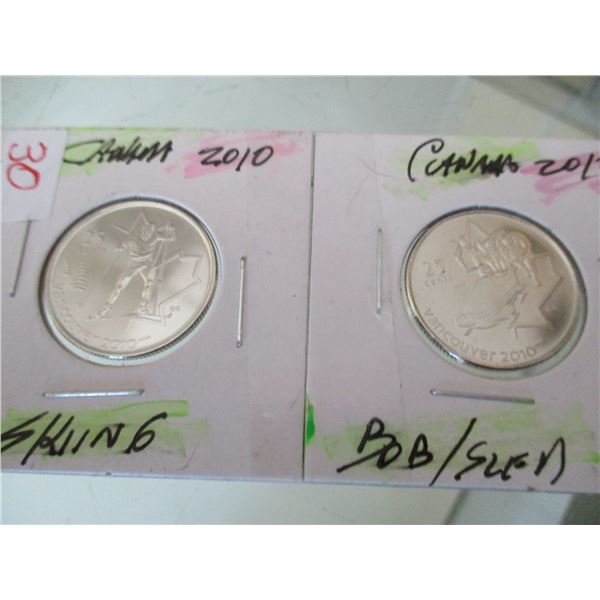 2010 PROOF CAMEO SKIING & BOB SLEDDING QUARTER SET