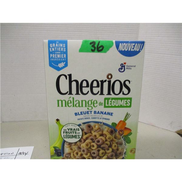 SHELF PULLS (AS IS):  CHEERIOS VEGGIE BLEND BLUEBERRY BANANA CEREAL (300G) - BOX
