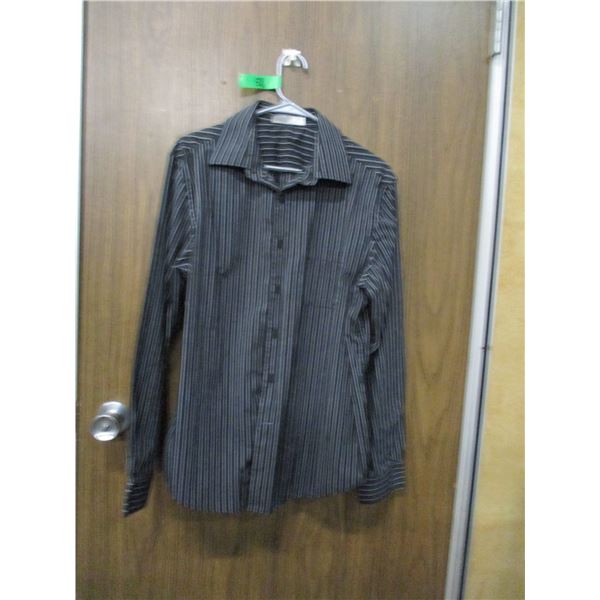 WHITE STRIPE LONG SLEEVE SHIRT (SIZE 15.5?)