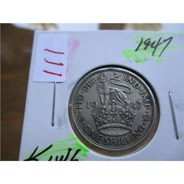 1947 KING GEORGE VI SILVER ONE SCHILLING