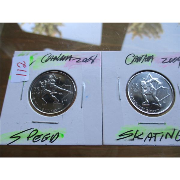 2008 - 2009 PROOF CAMEO CANADA SPEED SKATING COIN SET