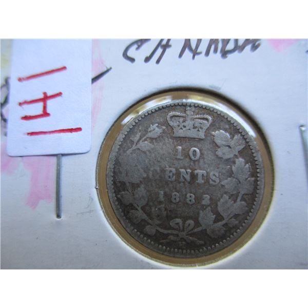 1882H VICTORIAN CANADA SILVER DIME