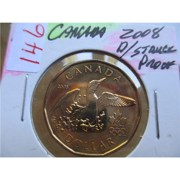 2008 BLAZING DOUBLE STRUCK CANADA LOON DOLLAR
