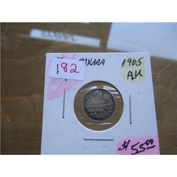 1905 AU CANADA SILVER FIVE CENT