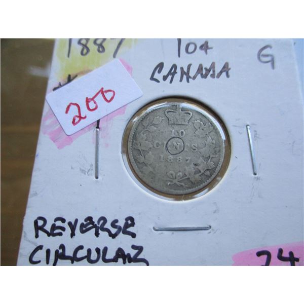 1887C? CANADA VICTORIAN SILVER DIME