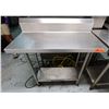 Image 1 : Metal Work Table w/ Backsplash & Undershelf 35" x 16" x 36"H