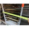 Image 8 : Metal Mobile Pan Rack w/ Misc Pans & Racks