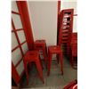Image 2 : Qty 12 Red Metal Counter Height Stools 12" x 12" x 30"H