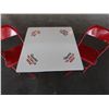Image 2 : Folding Square White Table  29" x 29" x 27"H w/ 2 Rodygan Folding Chairs