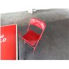 Image 2 : Folding Square Red Table  29" x 29" x 27"H w/ 2 Rodygan Folding Chairs
