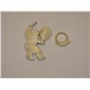 Image 1 : Vintage Inuit Eskimo Brooch & Ring - Hand Made