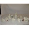 Image 1 : Thread Crochet Christmas Village. Church is a Music Box & Plays Winter Wonderland.