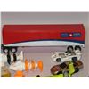 Image 2 : Canada Post Toy Semi Truck & Trailer and Lot of Toy Cars, Etc.