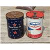 Image 3 : North Star Oil William Penn Oil & Mobil Oil 5 Gallon Oil Tins