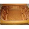Image 4 : Vintage Harvest Gold Suitcase. Zippered Top. Quilted lining with two plastic lined pouches. Nice cle