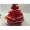 Image 3 : Big Eyed Boudoir Doll. Red organza & lace dress with hoop. Nice condition. 19" tall. Made in Japan.