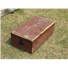 Image 2 : Vintage Ox Blood Red Carpenter's Tool Chest. Great Patina. Measures 35" long x 19" wide x 12" tall.