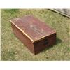 Image 3 : Vintage Ox Blood Red Carpenter's Tool Chest. Great Patina. Measures 35" long x 19" wide x 12" tall.