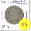 Image 1 : 1910 Edwardian Leaves Silver 50 Cents. G-4.
