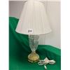 Image 2 : Crystal Lamp and Shade Base 16" High