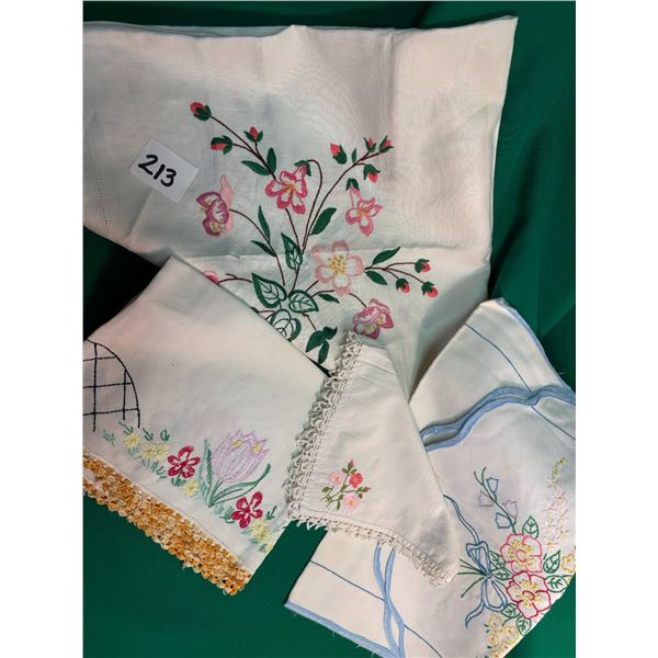 Hand Embroidered Table Cloths & Runner