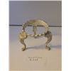 Image 1 : Vintage Decorative Metal Stand. Three-Legged with Circular Top. 4 inch X 4 inch X 3 1/2 inch.