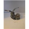Image 1 : Vintage Silver Resin 7 inch Dragon with Snow Globe containing a Castle.