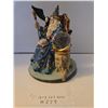 Image 2 : Vintage Wizard on Throne with Crystal Ball Figurine. 7 inches tall, 5 1/2 inches across.