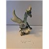 Image 1 : Vintage Winter Dragon on Ice Fantasy Figurine. 6 1/2 inches tall, 5 inches across wing span.
